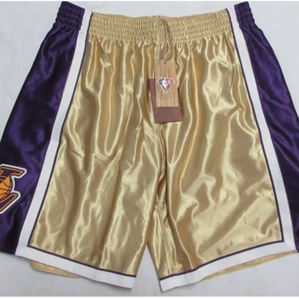 Mitchell & Ness 75th NBA Diamond Anniversary Golden Swingman Lakers Bask Shorts